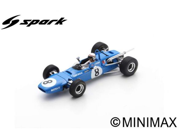 SPARK MODEL SF184 MATRA MS7 JACKIE STEWART 1968 N.8 WINNER GP DE PAU F2 1:43 Modellino