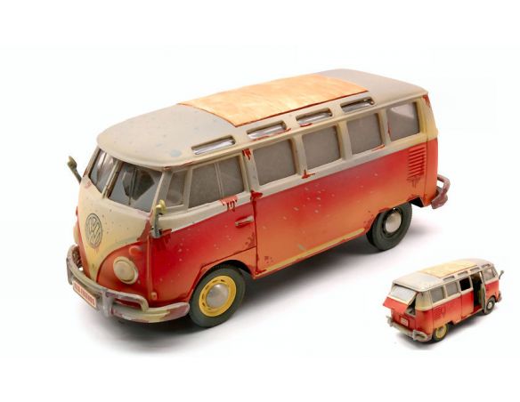 MAISTO MI32108 VW SAMBA USA VERSION 1960 OLD FRIENDS RED 1:24 Modellino