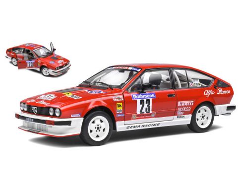 SOLIDO SL1802306 ALFA ROMEO GTV6 N.23 TOUR DE CORSE 1985 Y.LOUBET-J.B.VIEU 1:18 Modellino