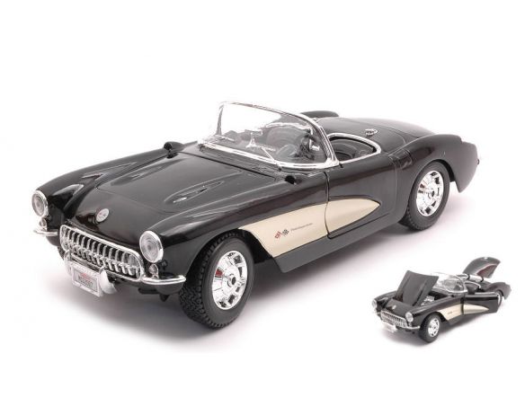 MAISTO MI31139Z CHEVROLET CORVETTE 1957 BLACK 1:18 Modellino