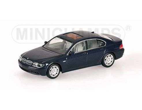 MINICHAMPS 431020206 BMW SERIE 7 E65 2001 BLUE METALLIC Modellino