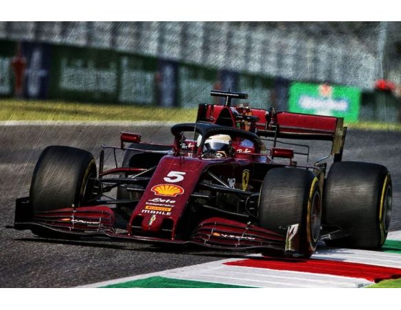 LOOKSMART LS18F1032 FERRARI SF1000 N.5 TUSCANY GP 2020 VETTEL 1000th GP 1:18 Modellino