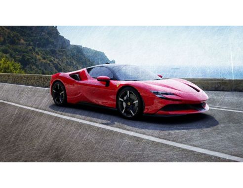 LOOKSMART LS504K FERRARI SF90 STRADALE ROSSO FUOCO-NERO 1:43 Modellino
