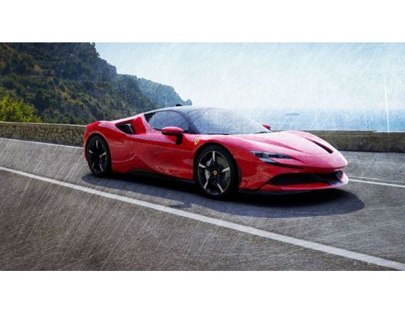 LOOKSMART LS504K FERRARI SF90 STRADALE ROSSO FUOCO-NERO 1:43 Modellino