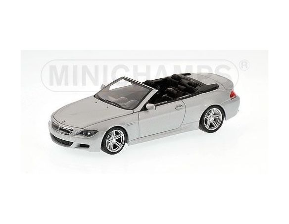 Minichamps PM431026031 BMW SERIE 6 CABRIO 2006 SILVER 1:43 Modellino