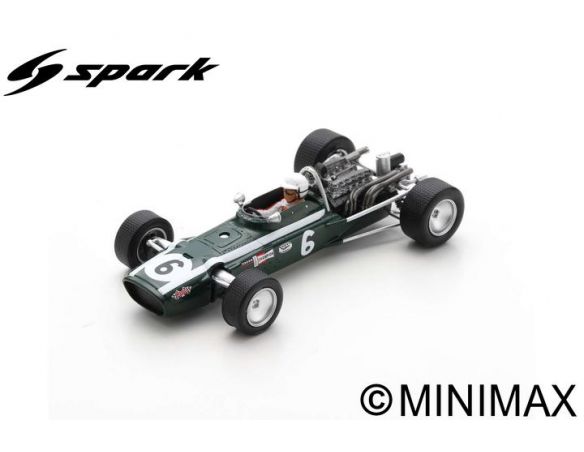 SPARK MODEL S6983 COOPER T86B LODOVICO SCARFIOTTI 1968 N.6 4th MONACO GP 1:43 Modellino