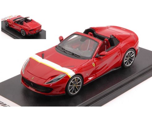 LOOKSMART LS516K FERRARI 812 GTS ROSSO CORSA-WHITE AND YELLOW LIVERY 1:43 Modellino