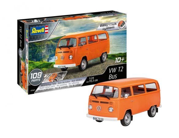 REVELL RV07667 VW T2 BUS (EASY-CLICK SYSTEM) KIT 1:24 Modellino