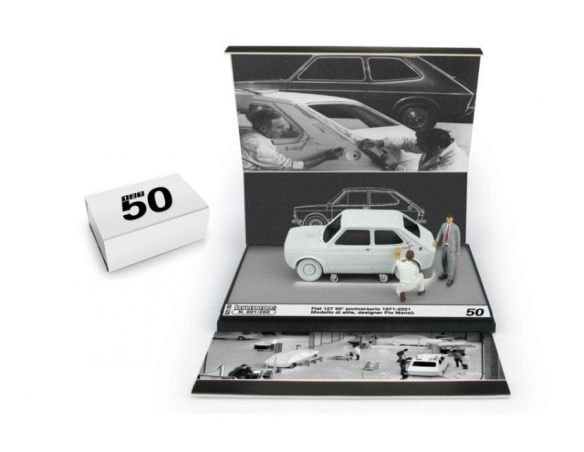 BRUMM BMS2103 FIAT 127 1a SERIE CENTRO STILE FIAT PIO MANZU 50.mo ANNIV.1971-2021 1:43 Modellino