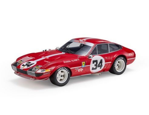 TOPMARQUES TOP114A FERRARI 365 GTB/4 N.34 7th 24H LE MANS 1972 COCHET-LAFOSSE-PARKES 1:18 Modellino