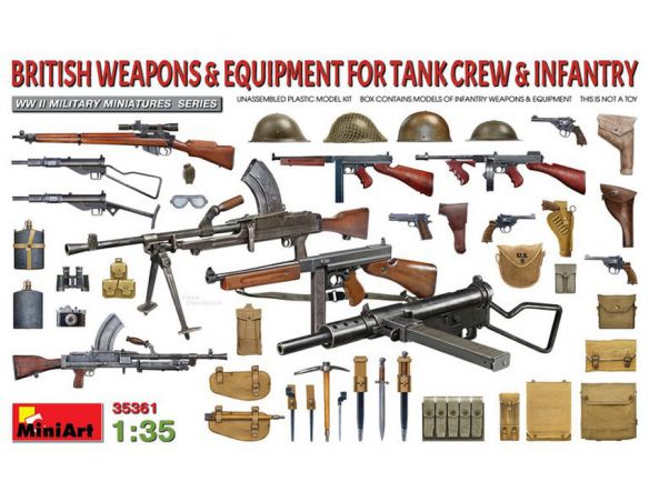 MINIART MIN35361 BRITISH WEAPONS & EQUIP.FOR TANK CREW & INFANTRY KIT 1:35 Modellino