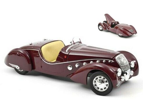 NOREV NV184695 PEUGEOT 302 DARL'MAT ROADSTER 1937 DARK RED 1:18 Modellino