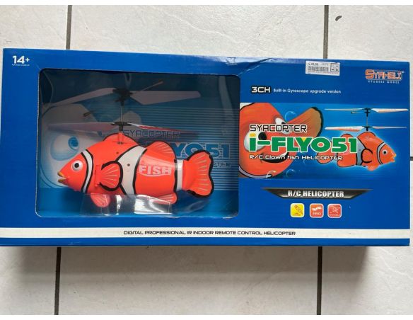 I-Flyo51 R/C Pesce Pappagallo Elicottero Syaheli SCATOLA ROVINATA