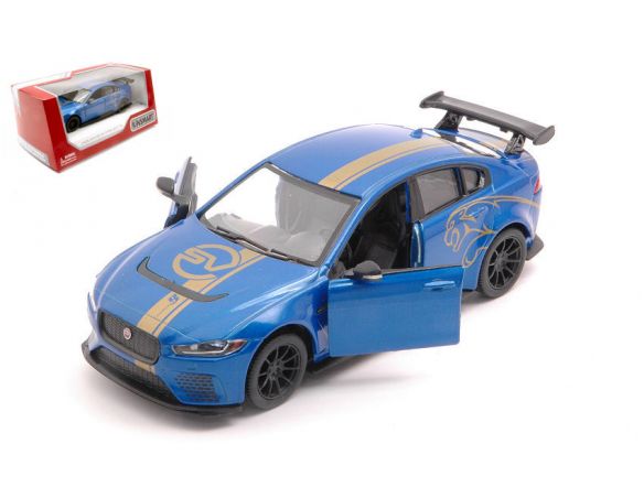 KINSMART KT5416WFB JAGUAR XE SV PROJECT 8 BLUE WITH GRAPHICS cm 12 Modellino