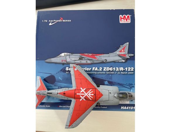 Hobby Master 4101 Sea Harrier FA.2 ZD613/R-122 1:72 Modellismo SCATOLA ROVINATA