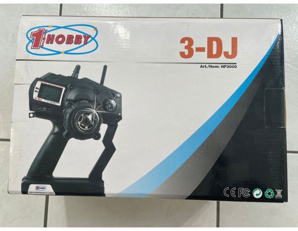 1 First Hobby 3-DJ Hf3000 Radiocomando Professionale Senza Manuale SCATOLA ROVINATA Modellismo