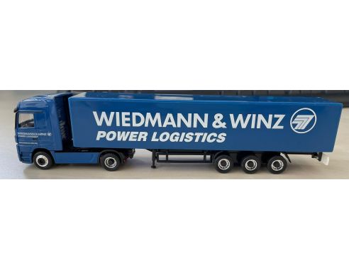 Herpa 452434 Mercedes Benz Actros Lh Planen-Sattelzung Wiedmann & Winz SCATOLA ROVINATA