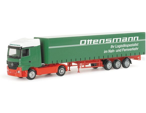Herpa 451727 Mercedes Benz Actros Tarp Curtain Semitrailer Ottensmann