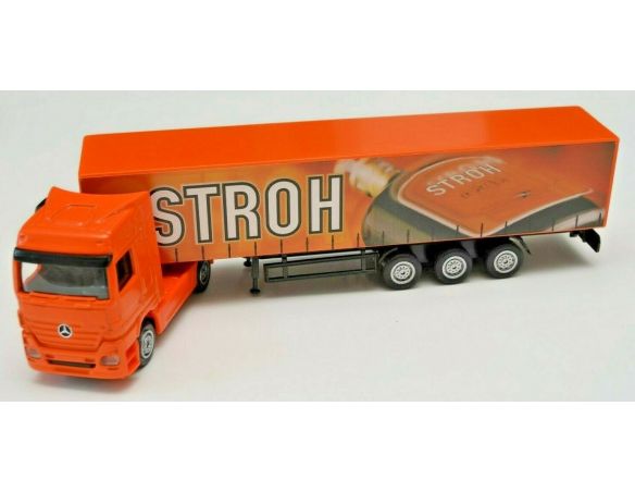 Herpa 451154 Mercedes Benz Actros Lh Tarp Curtain Semitrailer Stroh Rum SCATOLA ROVINATA