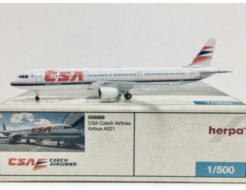 Herpa 508889 Csa Czech Airlines Airbus A321 Modellino SCATOLA ROVINATA