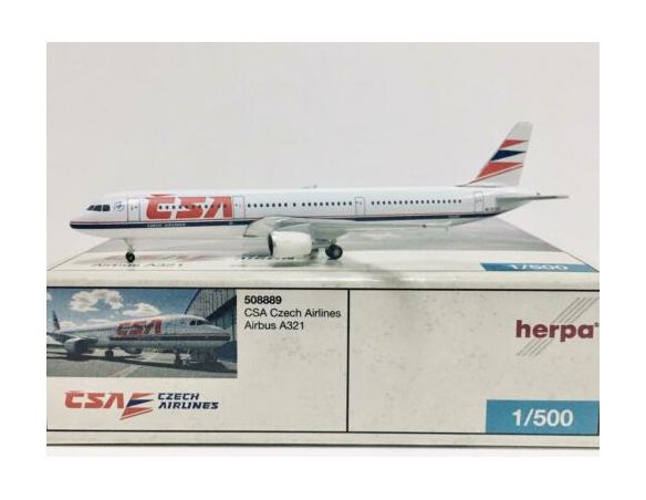 Herpa 508889 Csa Czech Airlines Airbus A321 Modellino SCATOLA ROVINATA