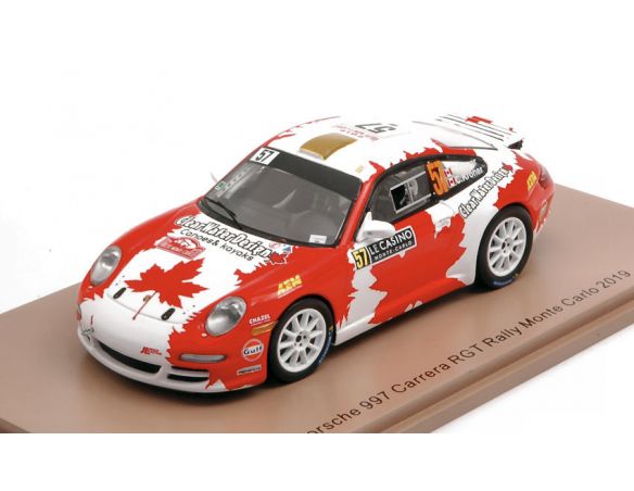 SPARK MODEL S5989 PORSCHE 997 CARRERA RGT N.57 ACCIDENT MONTE CARLO 2019 I.CRERAR-C.KRONER Modellino