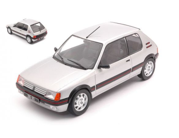 WHITEBOX WB124063 PEUGEOT 205 1.9 GTI SILVER 1:24 Modellino