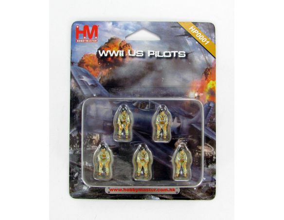 Hobby Master 0001 WWII US Pilot 1 pacco 5 figure Scala 1/72 SCATOLA ROVINATA