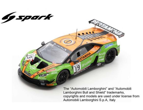 SPARK MODEL SB315 LAMBORGHINI HURACAN GT3 N.19 24 H SPA 2019 SANTAMATO-AMICI-MAURON TWERA. Modellino