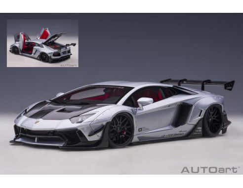 AUTOART AA79181 LIBERTY WALK LB-WORKS 2018 LAMBORGHINI AVENTADOR LIMITED SILVER 1:18 Modellino