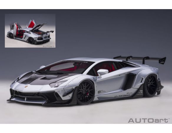AUTOART AA79181 LIBERTY WALK LB-WORKS 2018 LAMBORGHINI AVENTADOR LIMITED SILVER 1:18 Modellino