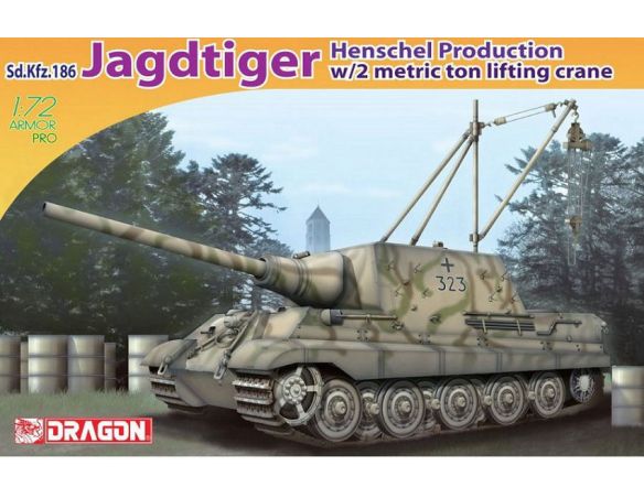 DRAGON D7345 JAGDTIGER HENSCHEL W/2 TON KIT 1:72 Modellino