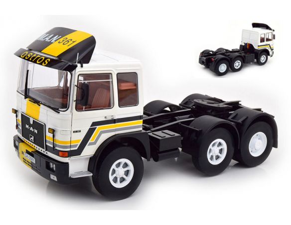 KK SCALE RK180111 ROAD KING M.A.N. F8 22.361 1978 WHITE/YELLOW/GREY/BLACK 1:18 Modellino