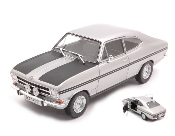 WHITEBOX WB124065-0 OPEL KADETT B RALLYE SILVER/MATT BLACK 1:24 Modellino