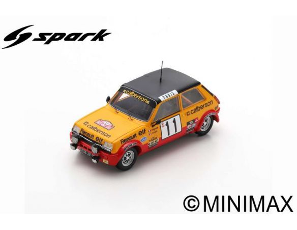 SPARK MODEL S6038 RENAULT 5 ALPINE N.11 MONTE CARLO 1979 JEAN RAGNOTTI-J.MARC ANDRIE 1:43 Modellino