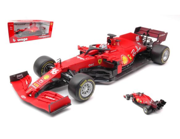 BBURAGO BU16809L FERRARI F1 SF21 N.16 2021 CHARLES LECLERC 1:18 Modellino