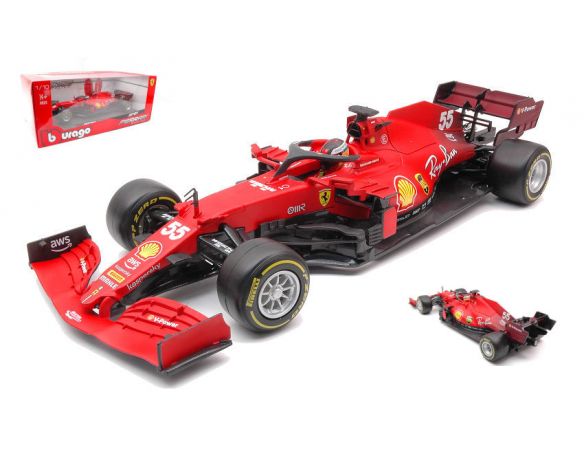 BBURAGO BU16809S FERRARI F1 SF21 N.55 2021 CARLOS SAINZ 1:18 Modellino