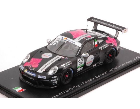 SPARK MODEL SI008 PORSCHE 911 GT3 N.32 CARRERA CUP ITALIA CHAMPION 2018 G.QUARESMINI 1:43 Modellino