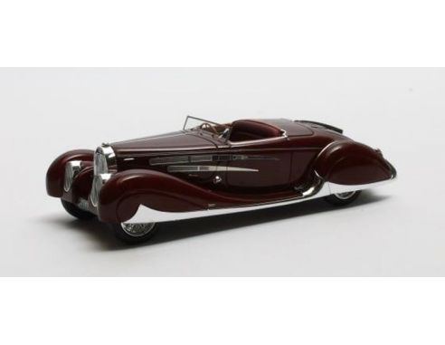 MATRIX SCALE MODELS MX50205-033 BUGATTI TYPE 57C CABRIOLET VANVOOREN SHAH OF IRAN 1939 MAROON 1:43 Modellino