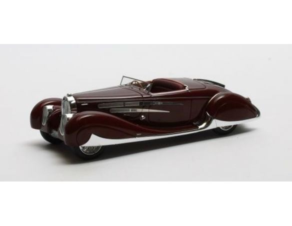 MATRIX SCALE MODELS MX50205-033 BUGATTI TYPE 57C CABRIOLET VANVOOREN SHAH OF IRAN 1939 MAROON 1:43 Modellino