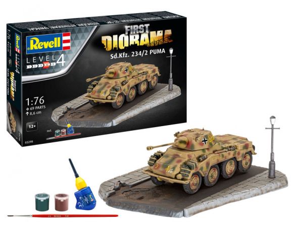 REVELL RV03298 FIRST DIORAMA SET SD.KFZ.234/2 PUMA KIT 1:76 Modellino