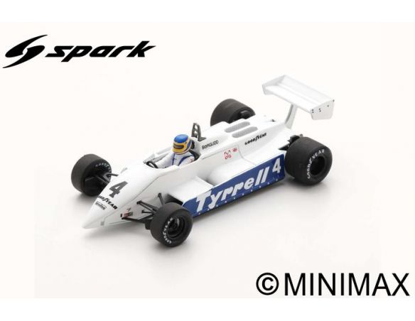 SPARK MODEL S7282 TYRRELL 011 SLIM BORGUDD 1982 N.4 SOUTH AFRICAN GP 1:43 Modellino