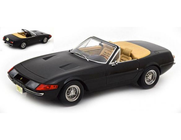 KK SCALE KKDC180612 FERRARI 365 GTB DAYTONA CONVERTIBLE 1a SERIE 1969 BLACK 1:18 Modellino