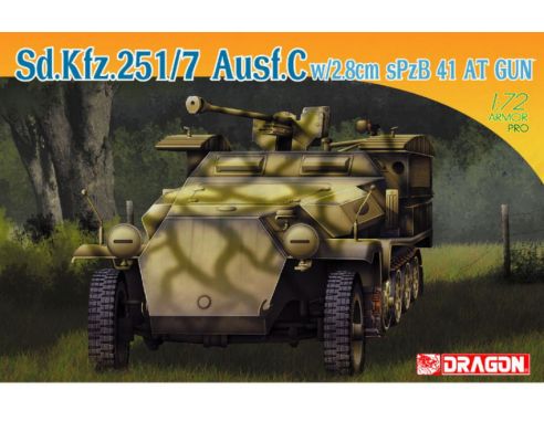 DRAGON D7315 SD KFZ 251/7 AUSF.C W/2 8cm KIT 1:72 Modellino