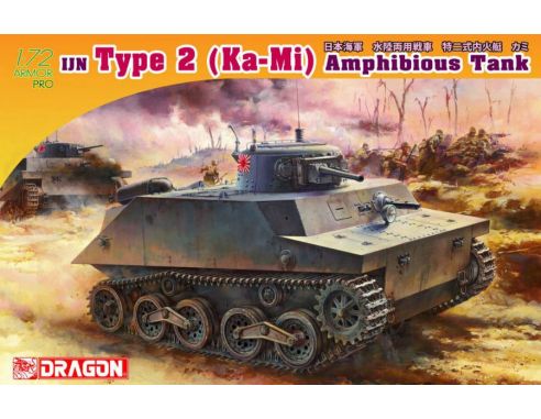 DRAGON D7435 IJN TYPE 2 KA-MI AMPHIBIOUS TANK KIT 1:72 Modellino