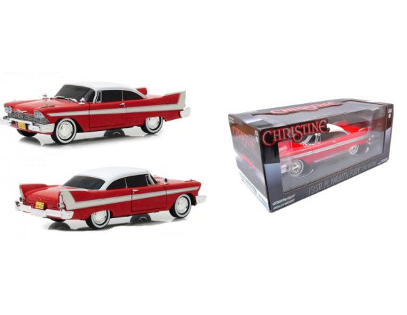 GREENLIGHT GREEN84082 PLYMOUTH FURY 1958 CHRISTINE W/BLACKED OUT WINDOWS EVIL VERSION 1:24 Modellino