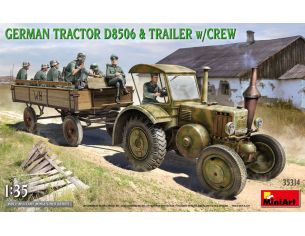 MINIART MIN35314 GERMAN TRACTOR D8506 WITH TRAILER & CREW KIT 1:35 Modellino