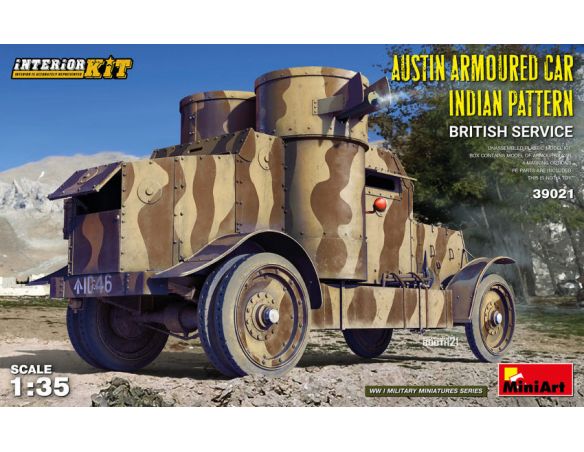 MINIART MIN39021 AUSTIN ARMOUR CAR INDIAN PATTERN BRITISH SERVICE INTERIOR KIT 1:35 Modellino