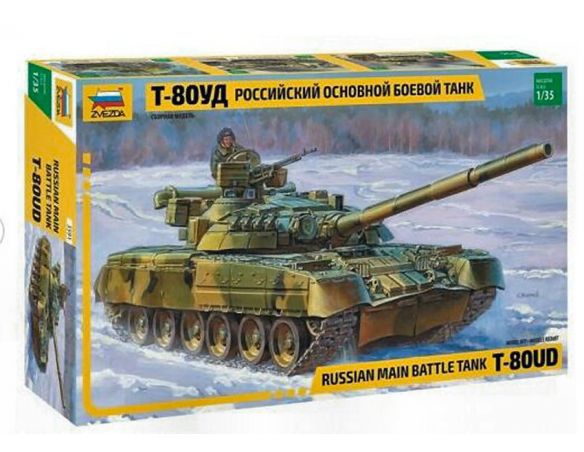 ZVEZDA Z3591 RUSS.MAIN BATTLE TANK T-80UD KIT 1:35 Modellino