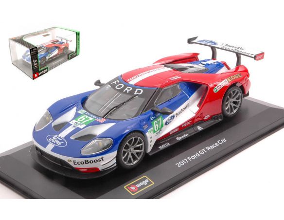 BBURAGO BU60002F FORD GT 2017 N.67 RACE CAR 1:32 Modellino
